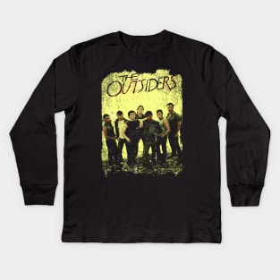 Greasers Unite Embrace the Rebel Spirit and Fight for Survival of Outsiders' Characters Kids Long Sleeve T-Shirt